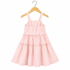 Frockwala Girls Orange & Cream Tiered Embroidered Frock