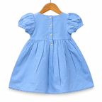 Sky Blue Cotton Dress, beautifully detailed