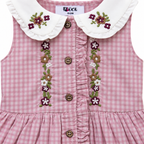 Embroidered Frock with Puff Sleeves
