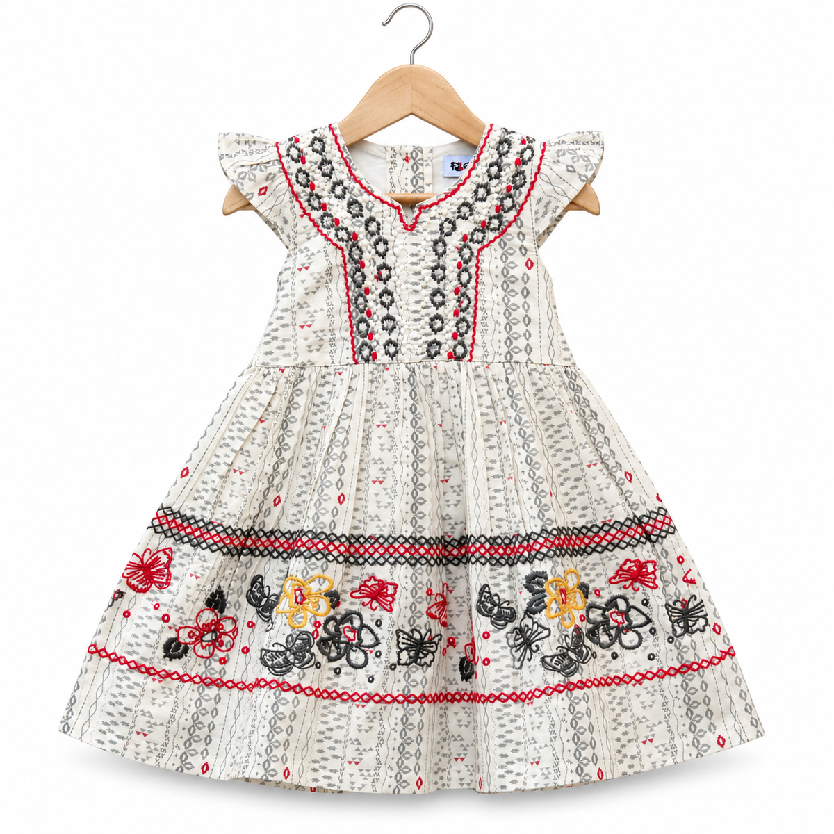 Pure Cotton Baby Girl Embroidered Frock