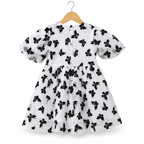 Black and white butterfly embroidered dress