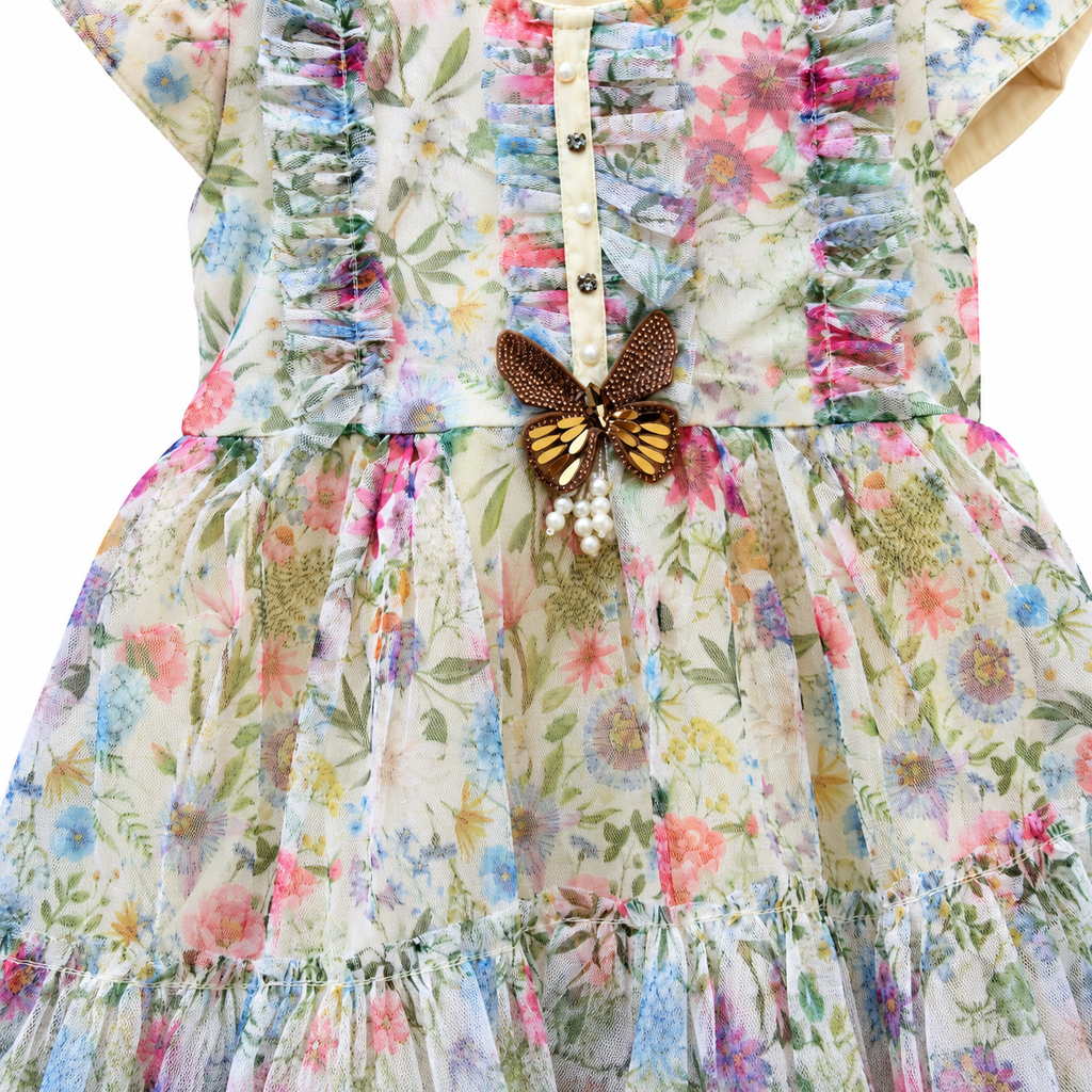Toddler net mesh party dress