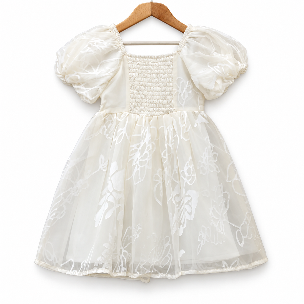 White Organza Party Wear Dress
