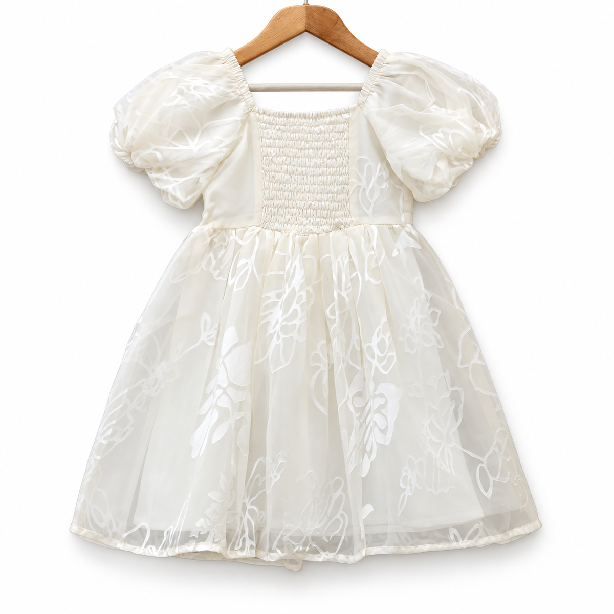 White Organza Party Wear Dress