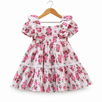 Floral Cotton Dress (Vintage Frill Style)