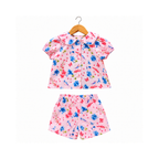 Frockwala Girls’ Pink Floral Cotton Co-ord Set